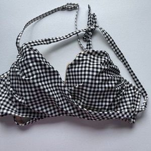 Women's Lightly Lined Gingham Twist-Front Bikini Top